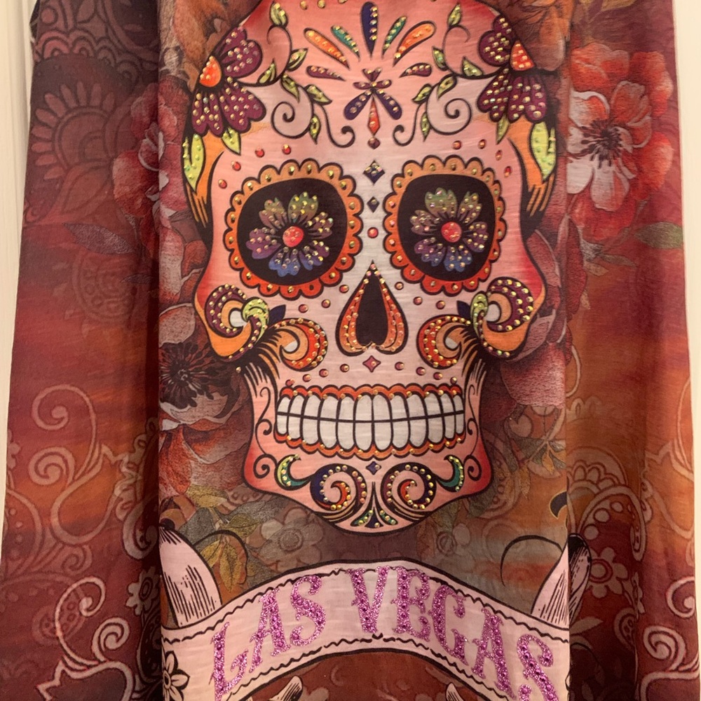 Skull head tank top . Las Vegas . size L - Picture 2 of 7